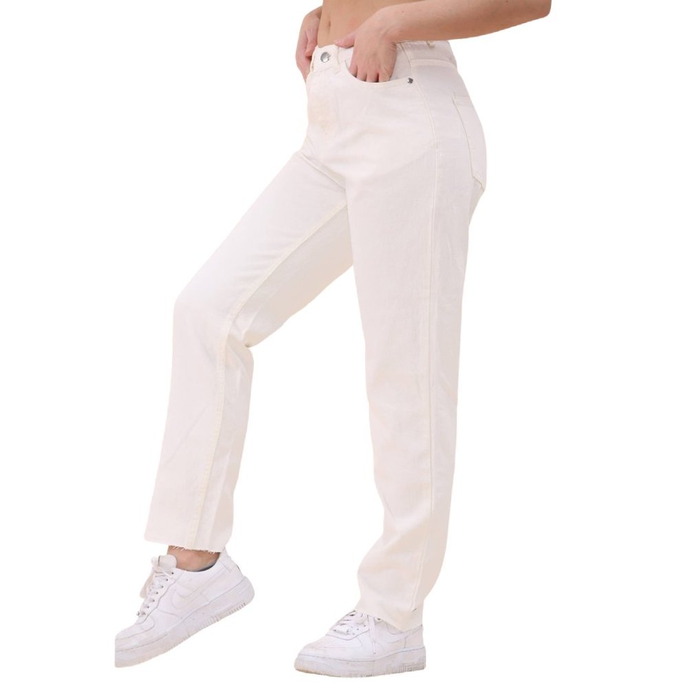 NWT Raw Hem Off White Jeans - Picture 5 of 6